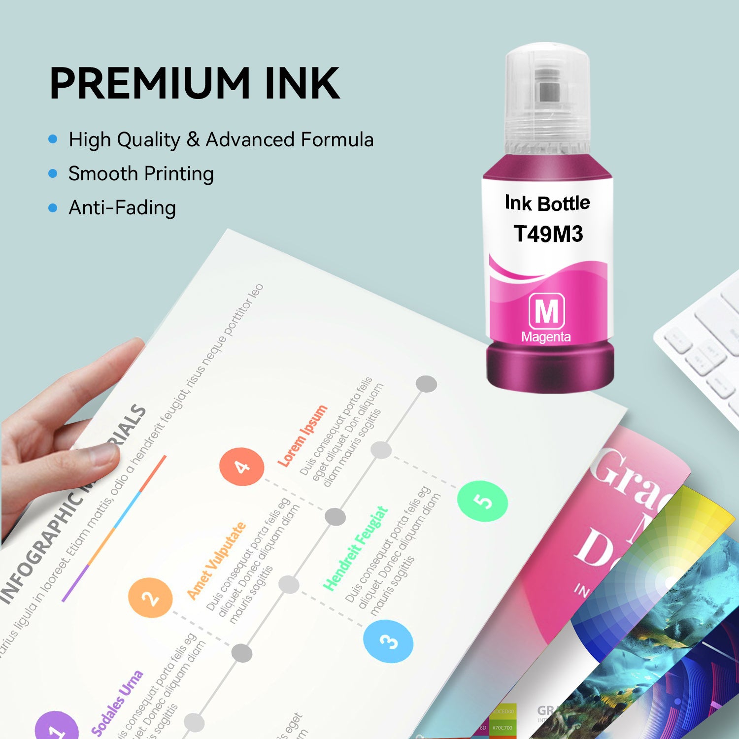 Compatible avec 49&nbsp;M la bouteille d'encre magenta T49M320 d'Epson par Superink