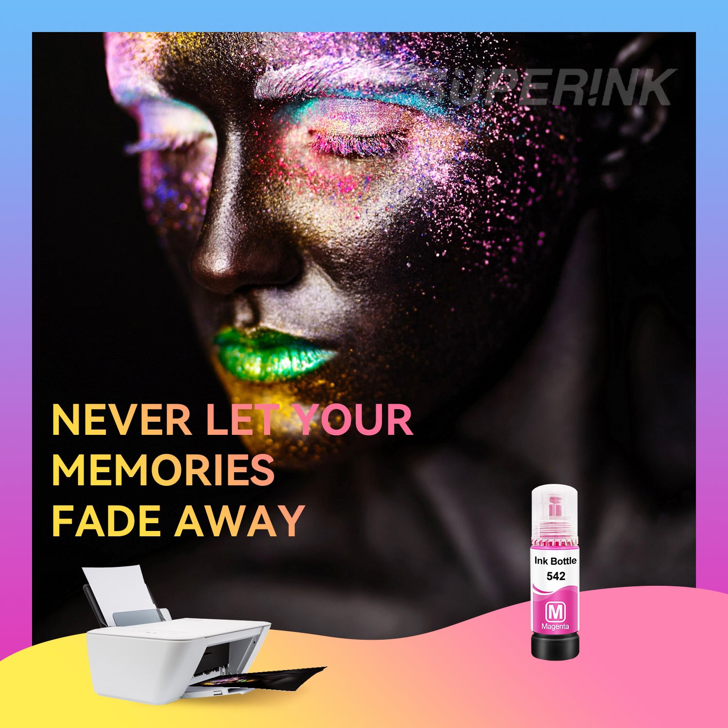 Compatible avec la bouteille d'encre magenta T542 T542320-S d'Epson de Superink