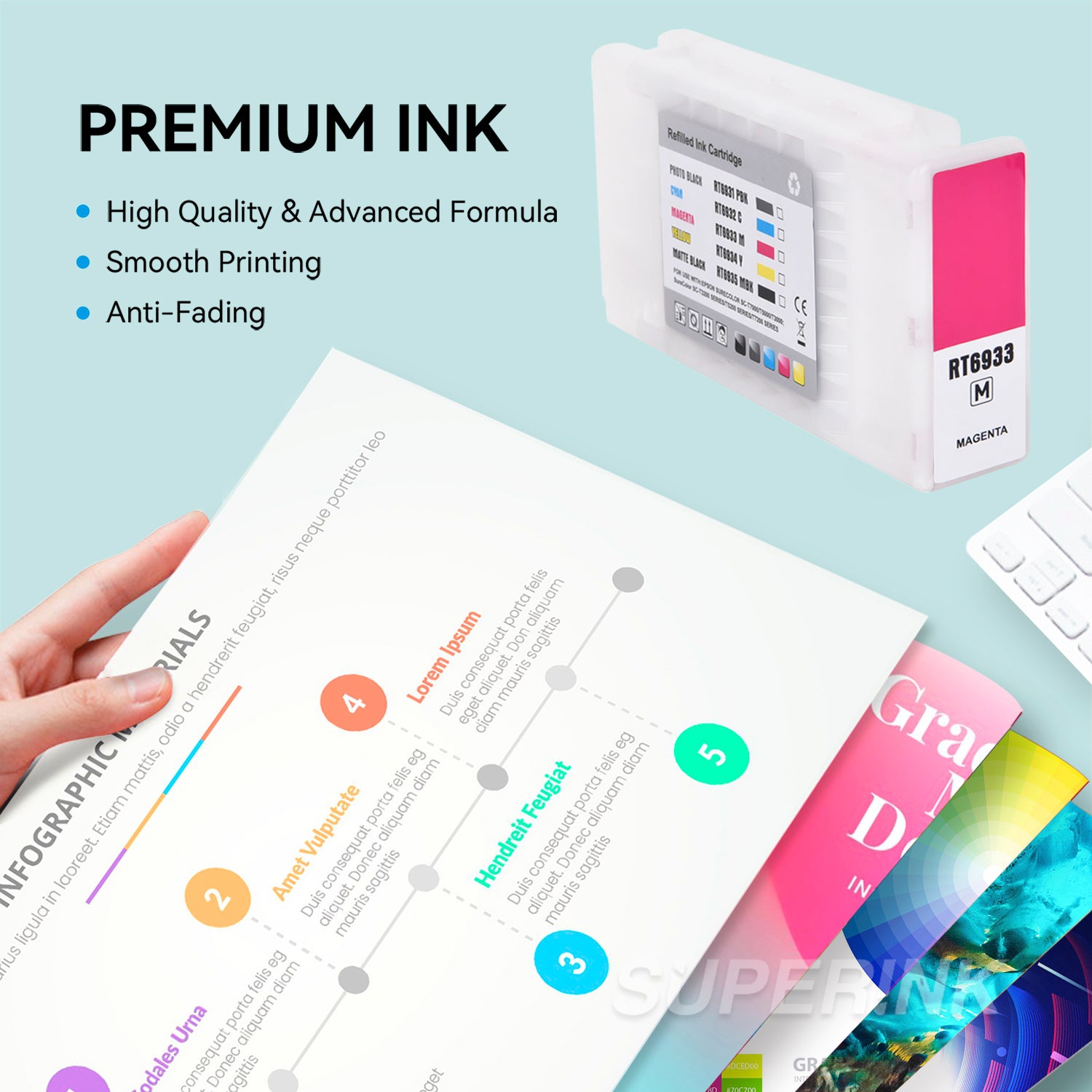 Compatible Epson T693300 700 ml Magenta Ink Cartridge By Superink