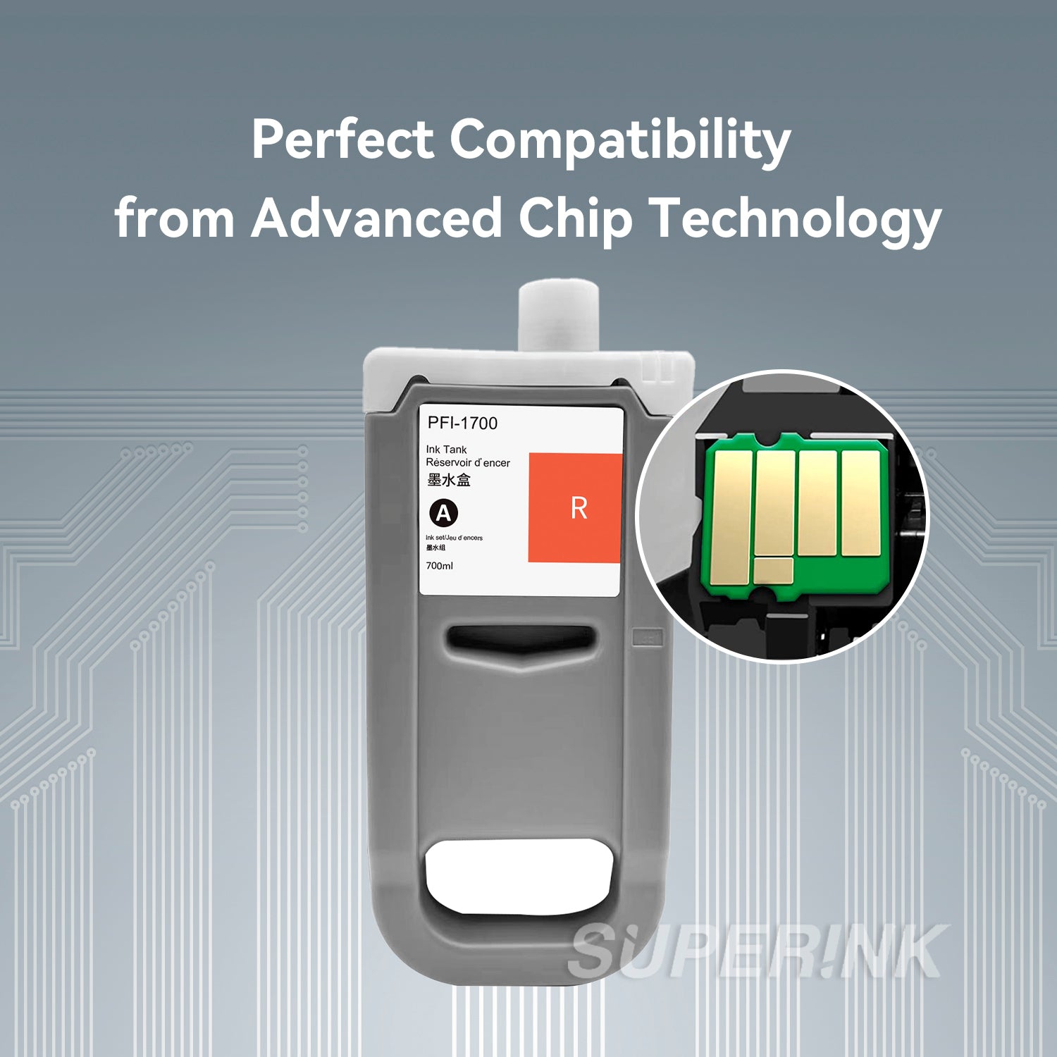 Compatible Canon PFI-1700 Red Ink Cartridge By Superink