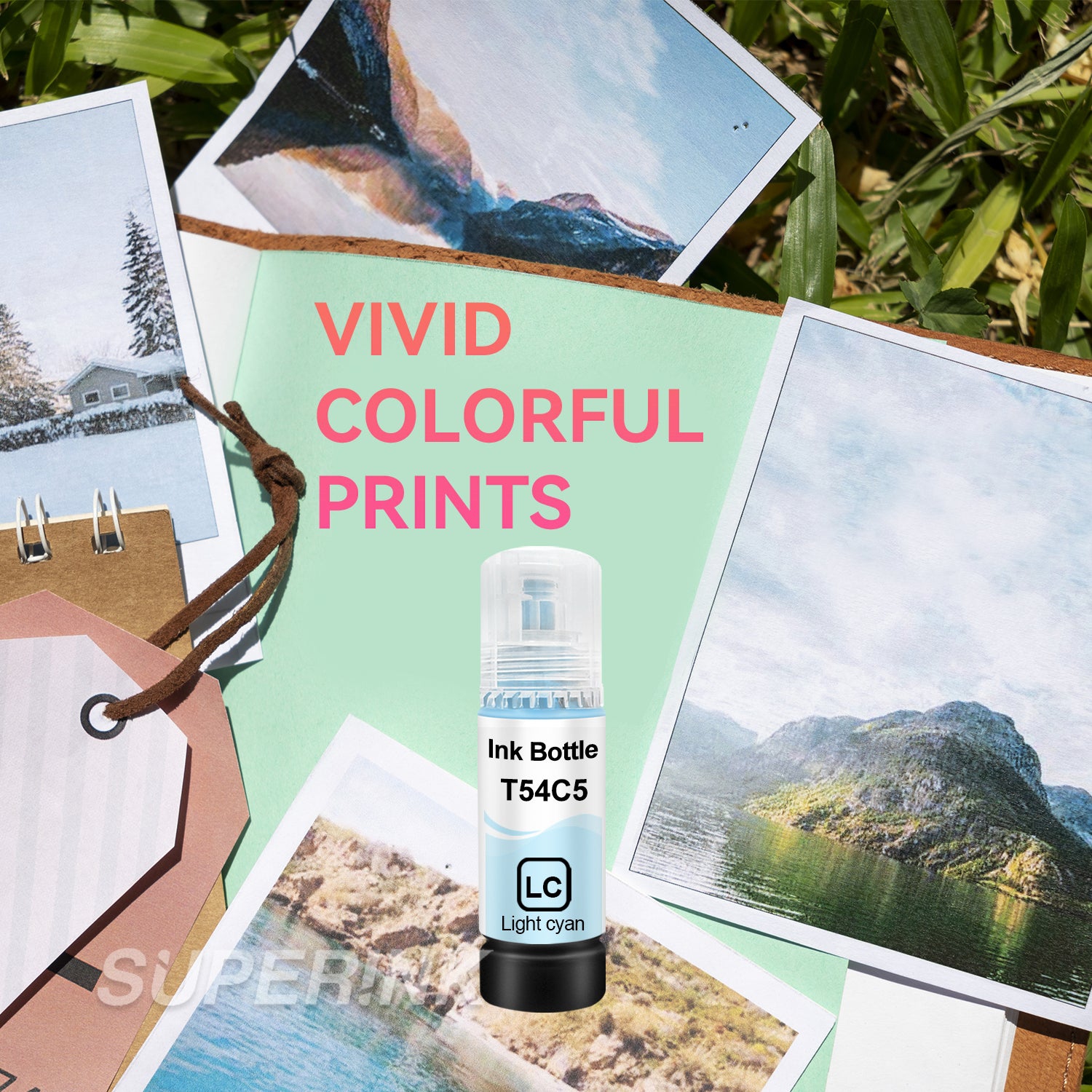 Compatible avec la bouteille d'encre cyan clair T54C T54C520 d'Epson de Superink