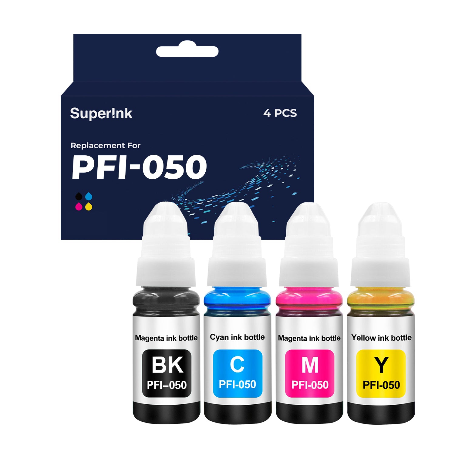 Compatible avec l'ensemble de cartouches d'encre à pigments haut de gamme PFI-050 de Superink pour Canon