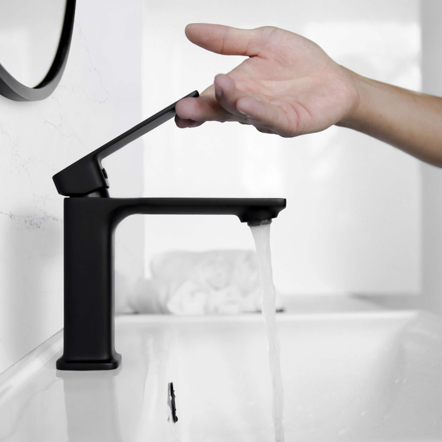 Stylish Vita Single Handle 6" Matte Black Bathroom Faucet B-102N