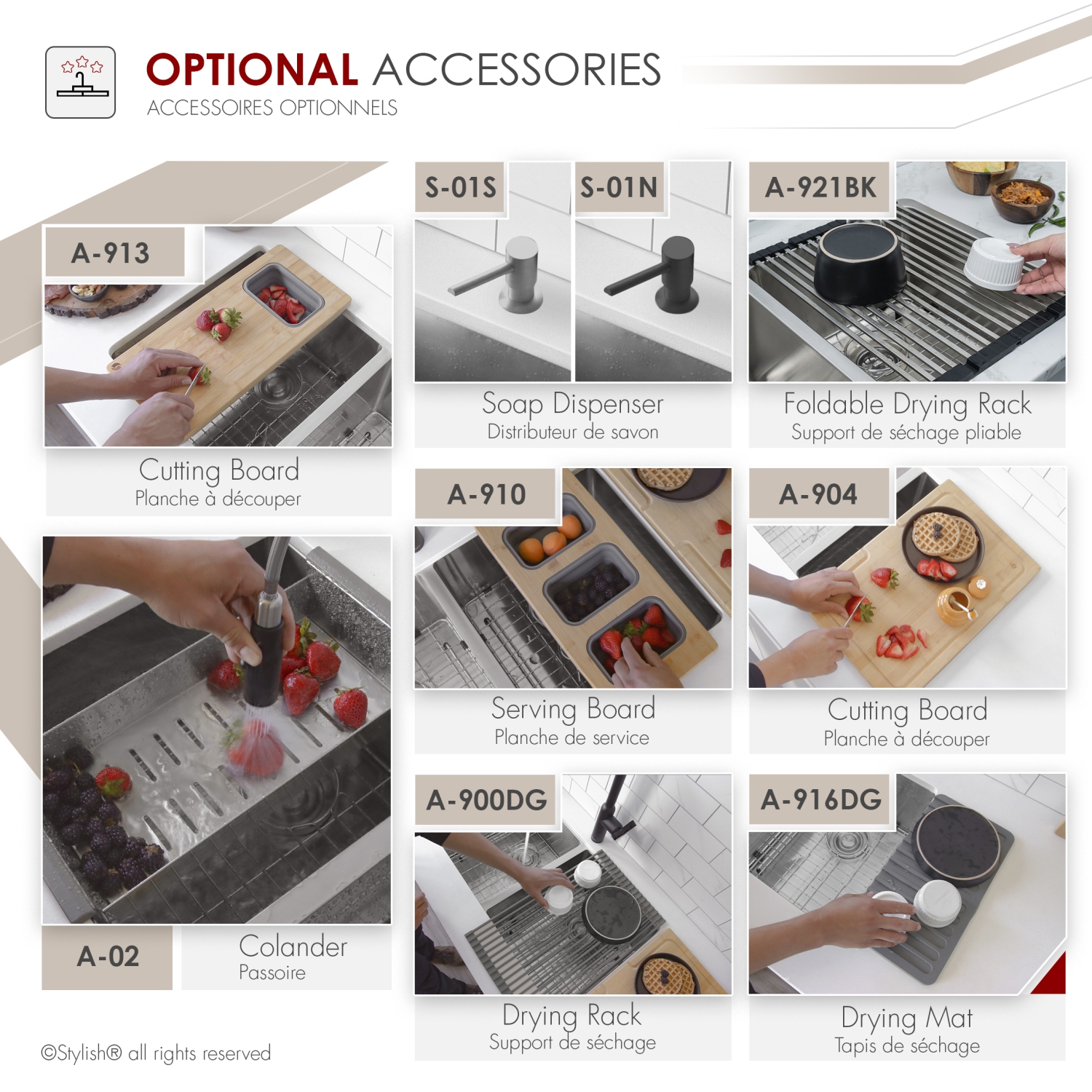 Stylish Dual-Mount 28 inch Stainless Steel Double Bowl Kitchen Sink S-300TG