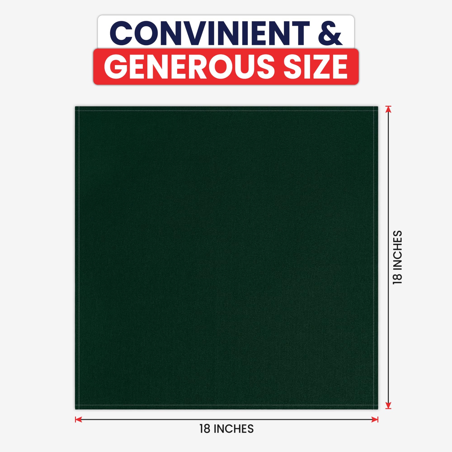 Canadian Linen Hunter Green Dinner Napkins 18"x18", 12 Pack Polyester Reusable Washable Table Linen Napkins for Dinner Resorts Wedding Parties & Hotel