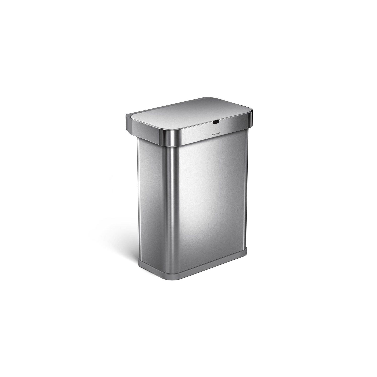 Simplehuman 58L Rectangular Sensor Can - Voice and Motion Activated - Brushed - Plug-in Power Adapter Included