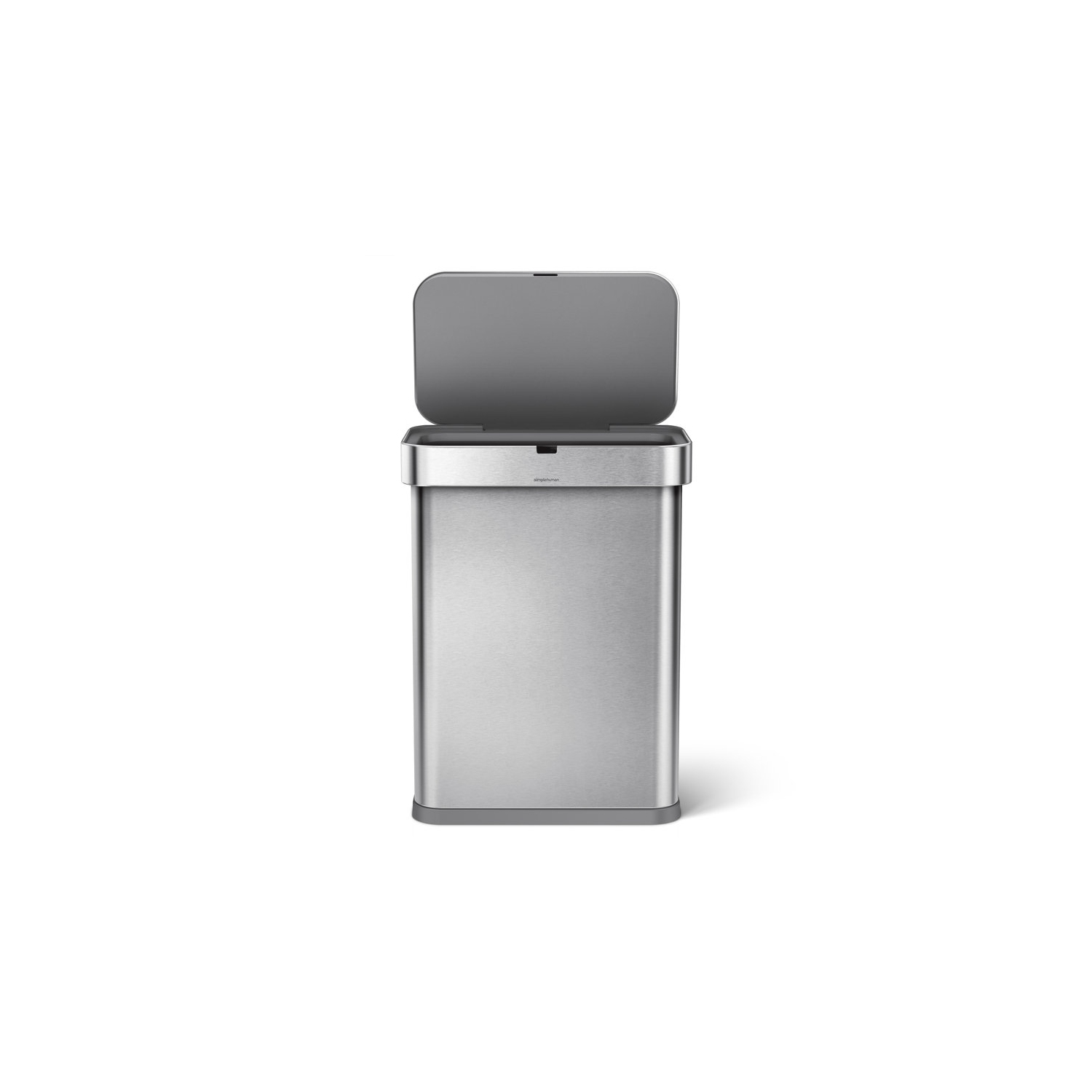 Simplehuman 58L Rectangular Sensor Can - Voice and Motion Activated - Brushed - Plug-in Power Adapter Included
