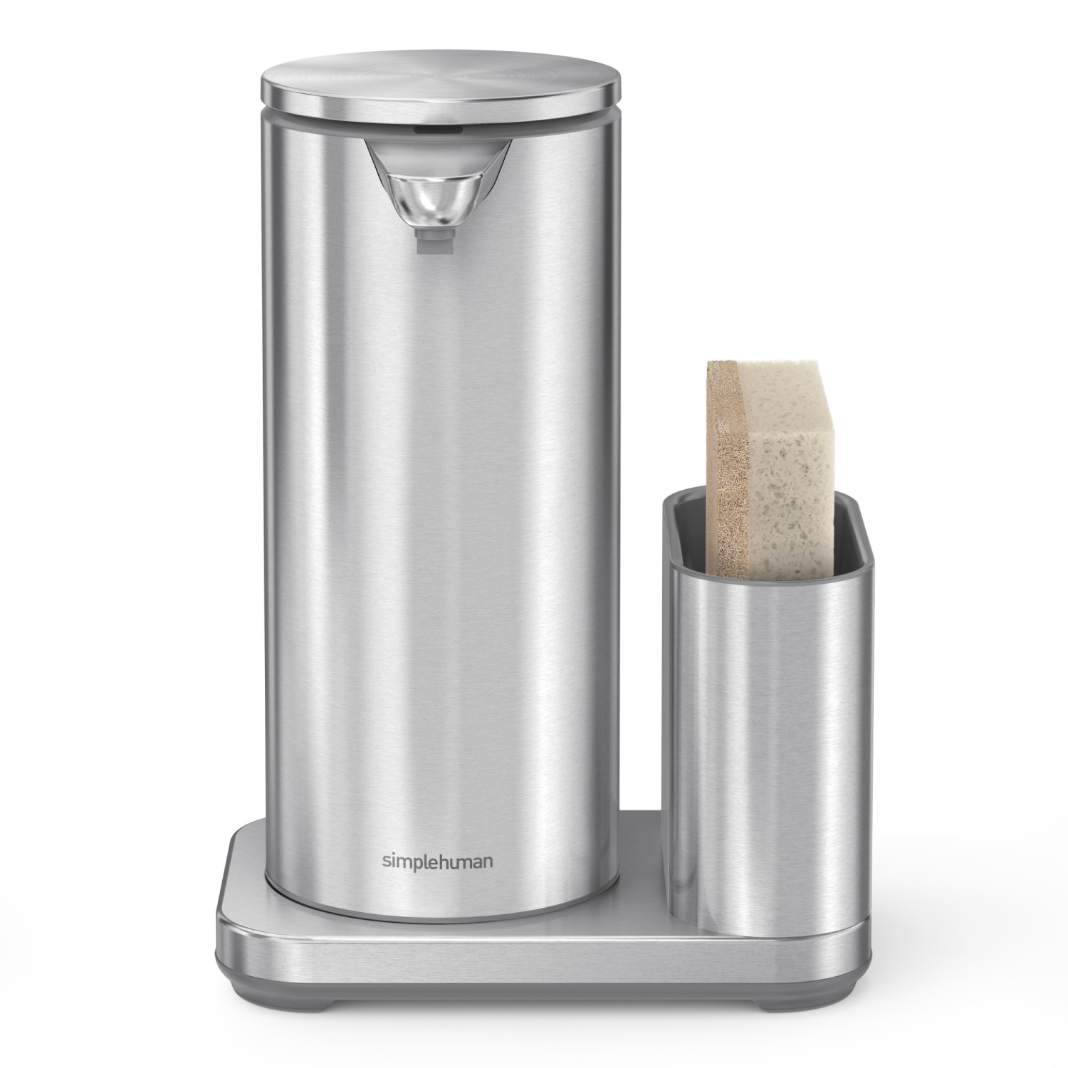 Simplehuman 14 oz. sensor pump with caddy, high-grade brushed stainless steel - Holds 50% more soap than standard pump