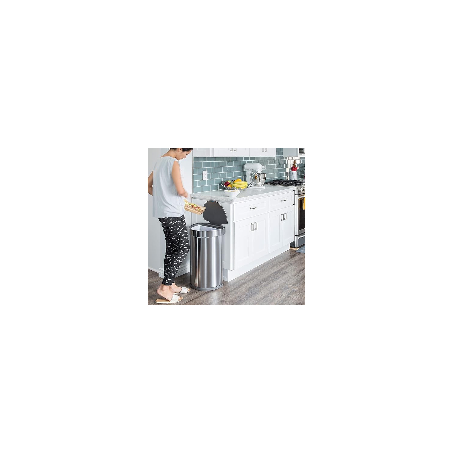 Simplehuman 45L Semi-round Sensor Can - Brushed