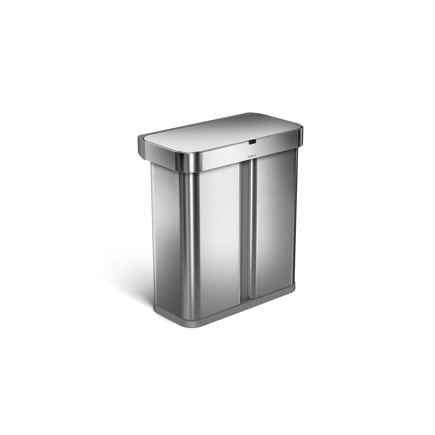 Simplehuman 58L Dual Compartment Sensor Can - Voice + Motion Control - Brushed