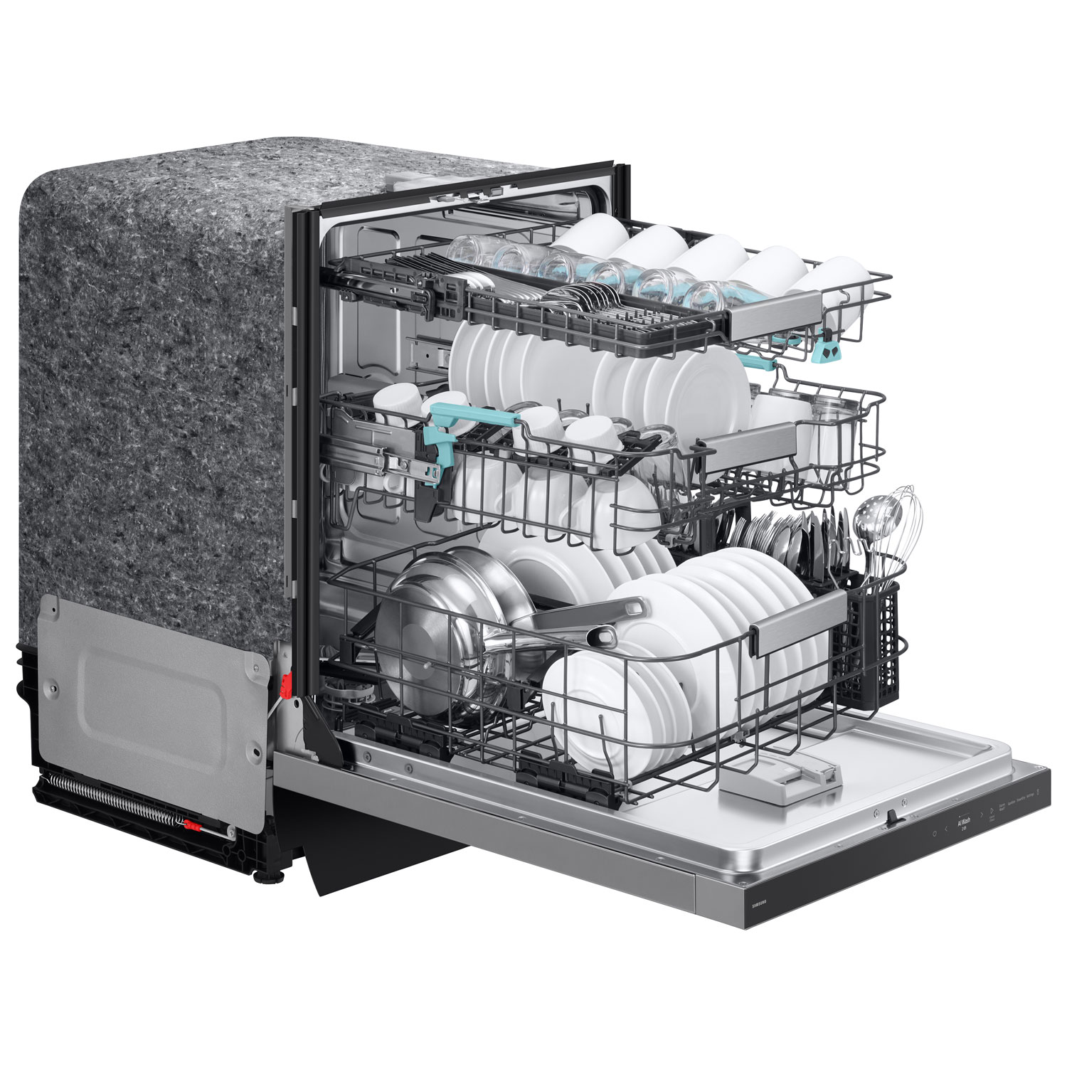 Samsung 24" 38dB Built-In Dishwasher with AI Wash & Third Rack - Stainless Steel