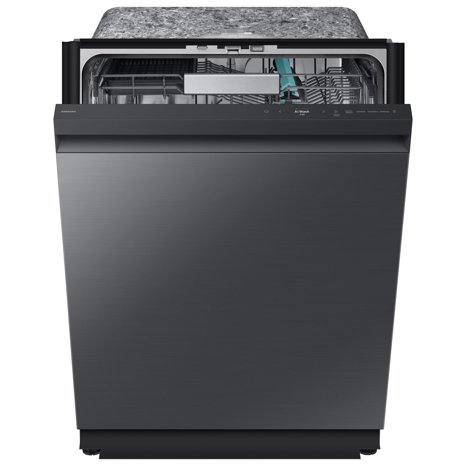 Samsung 24" 38dB Built-In Dishwasher with AI Wash & Third Rack - Matte Black Stainless