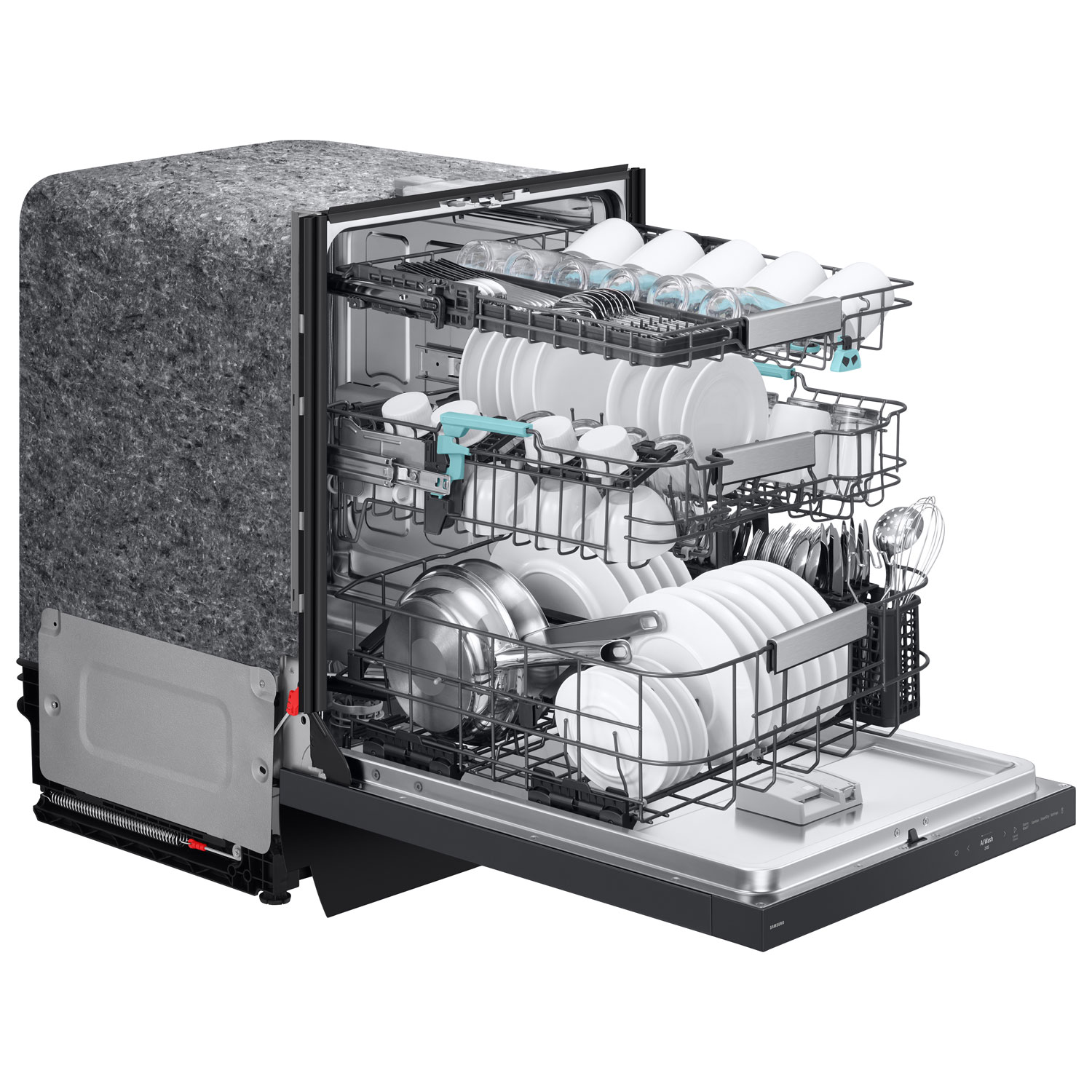 Samsung 24" 38dB Built-In Dishwasher with AI Wash & Third Rack - Matte Black Stainless