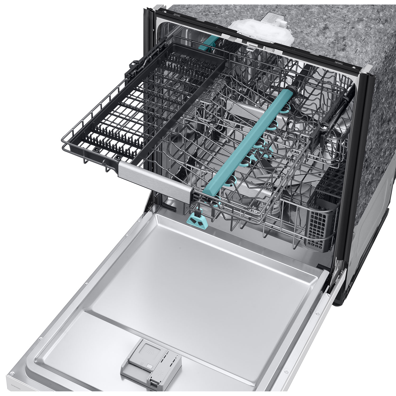 Samsung 24" 38dB Built-In Dishwasher with AI Wash & Third Rack - White Glass