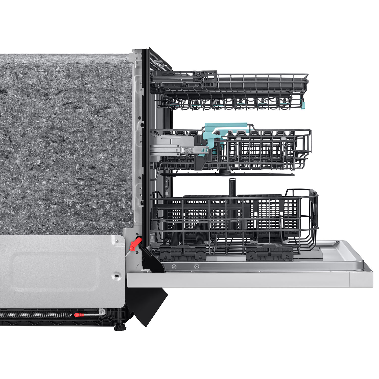 Samsung 24" 38dB Built-In Dishwasher with AI Wash & Third Rack - White Glass