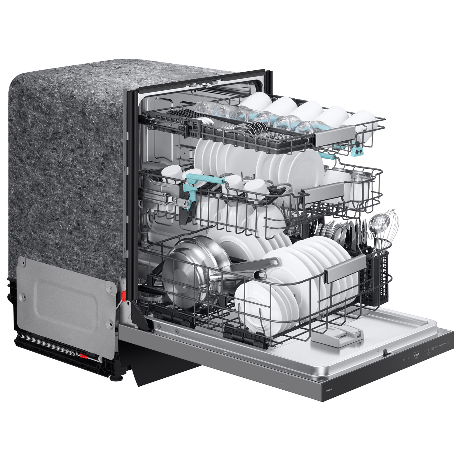 Samsung 24" 38dB Built-In Dishwasher w/ AI Wash, Auto Open Door & Third Rack - Stainless