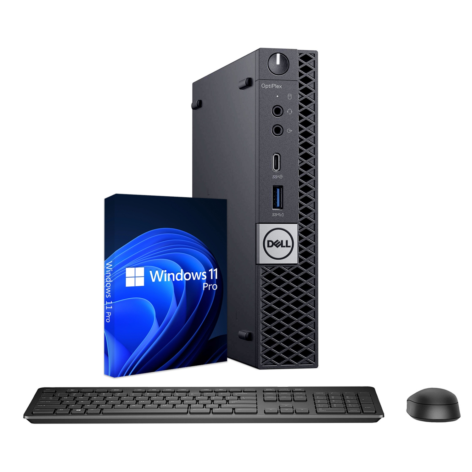 Refurbished - Dell Optiplex 7070 Micro Desktop Computer PC Windows 11 Pro (intel i5 Hexa-Core Processor, 16GB DDR4 RAM, 256GB NVMe SSD, Wireless