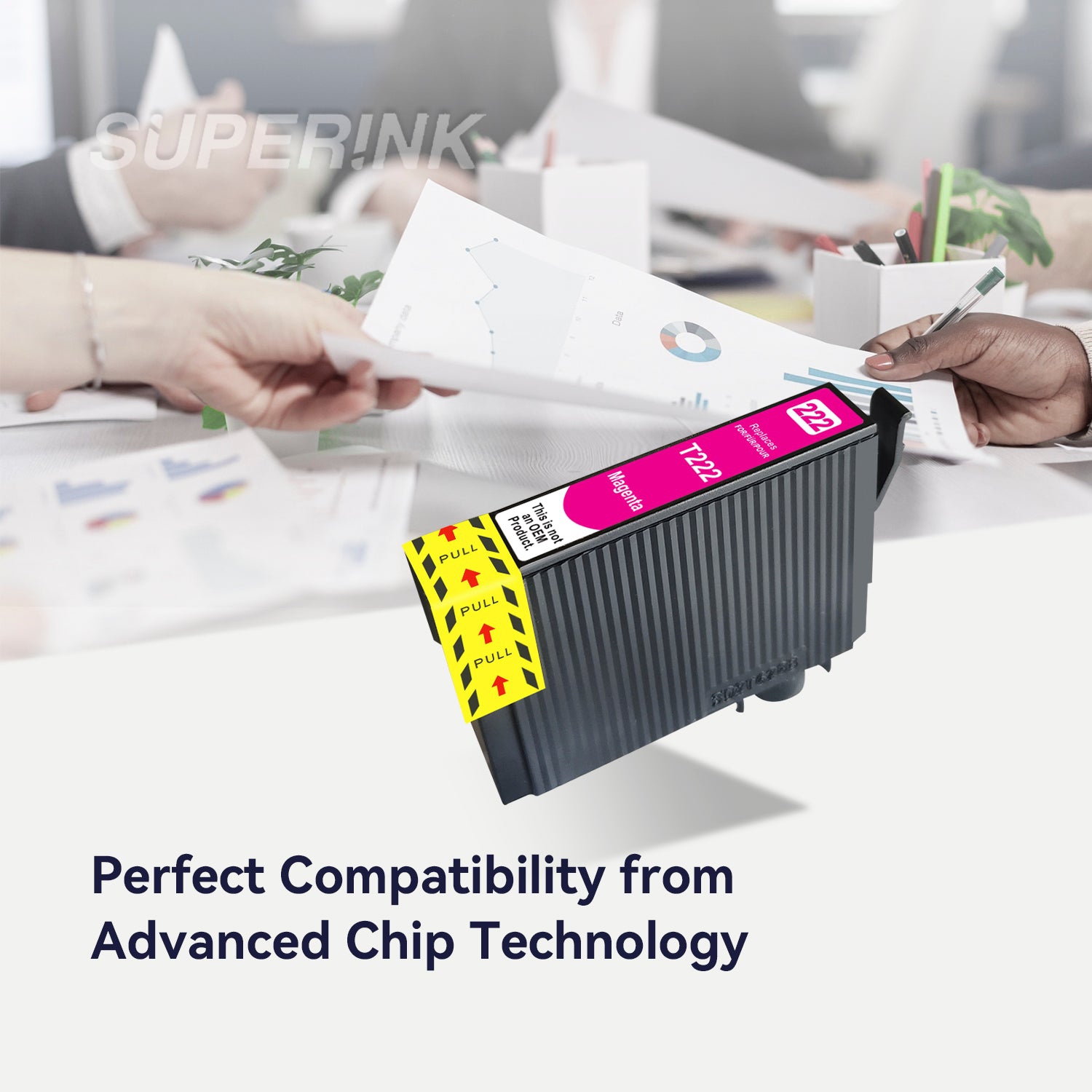 Compatible avec la cartouche d'encre magenta T222 T222320-S pour Epson de Superink