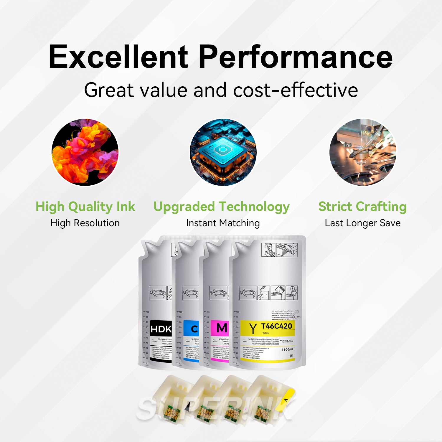 Compatible Epson T46C DS Ink Pack Set, 4x1100ML By Superink