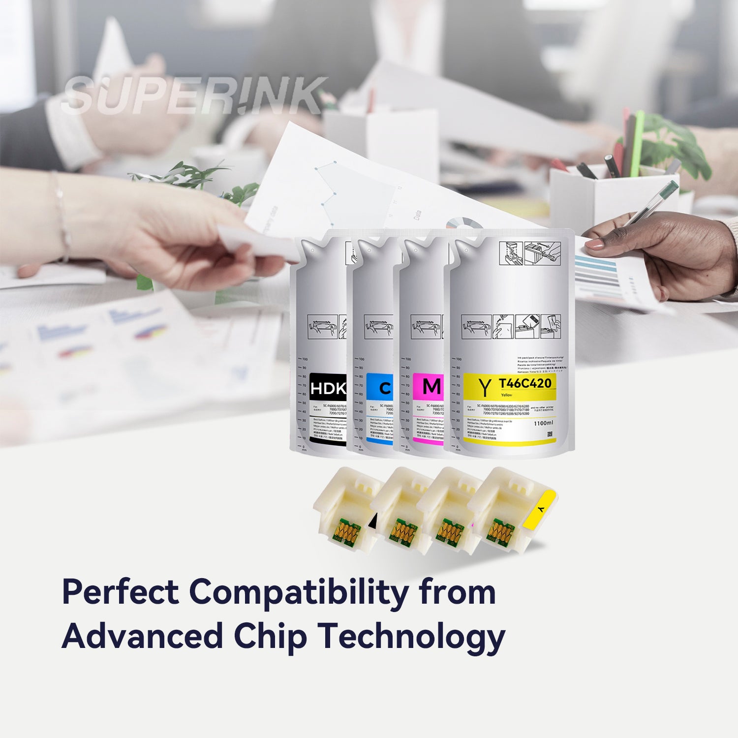 Compatible Epson T46C DS Ink Pack Set, 4x1100ML By Superink