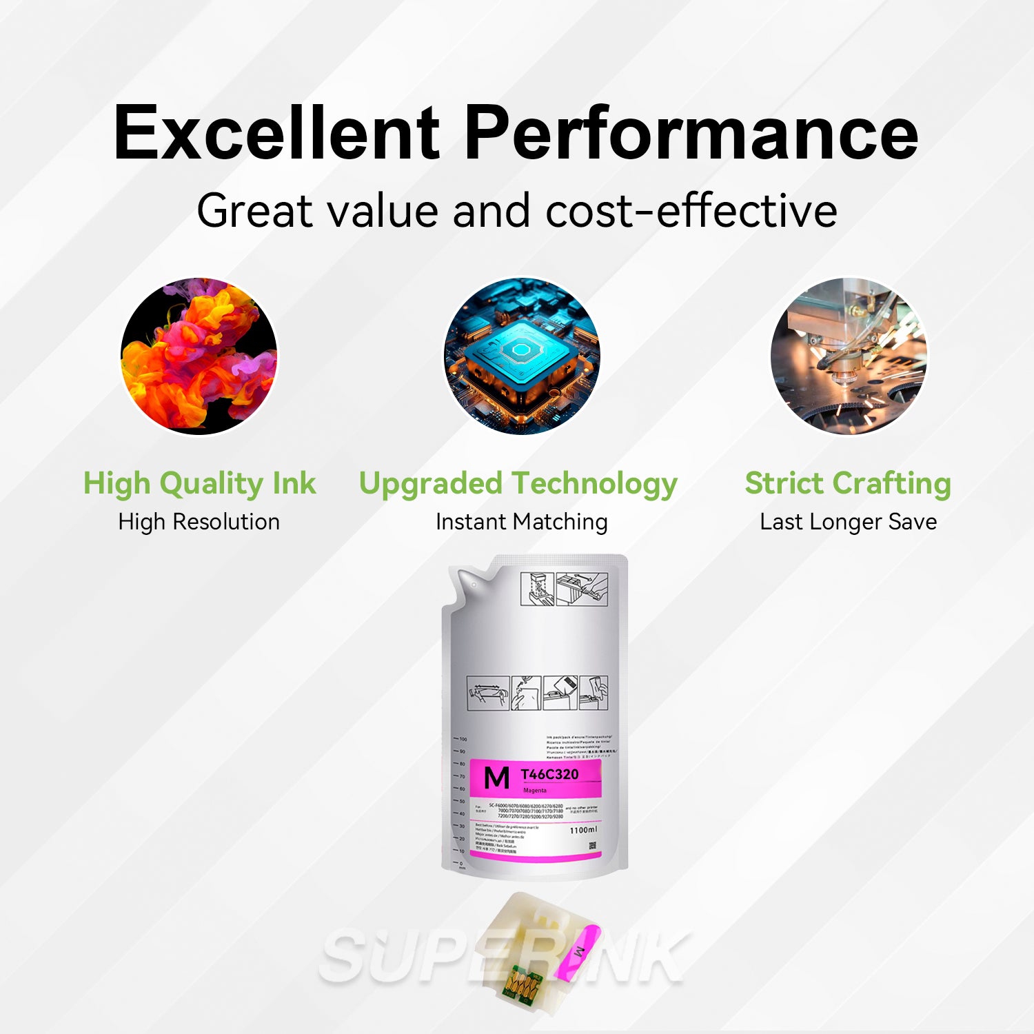 Compatible Epson T46C3 DS Ink Pack, 1100ML - Magenta By Superink