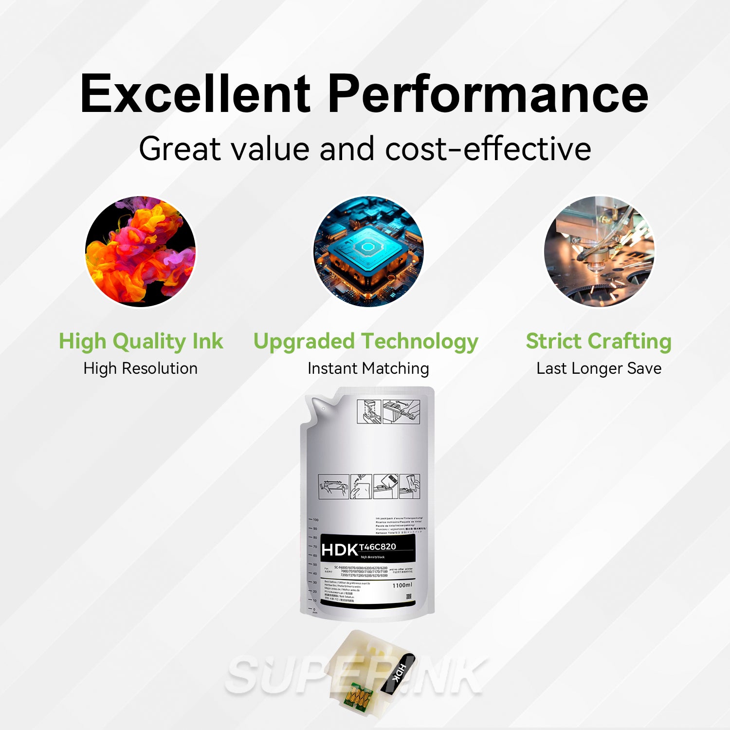 Compatible Epson T46C8 DS Ink Pack, 1100ML - HD Black By Superink