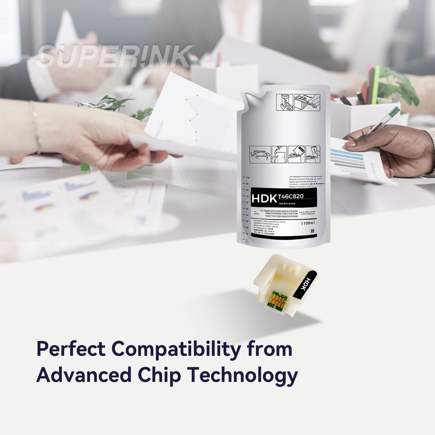 Compatible Epson T46C8 DS Ink Pack, 1100ML - HD Black By Superink