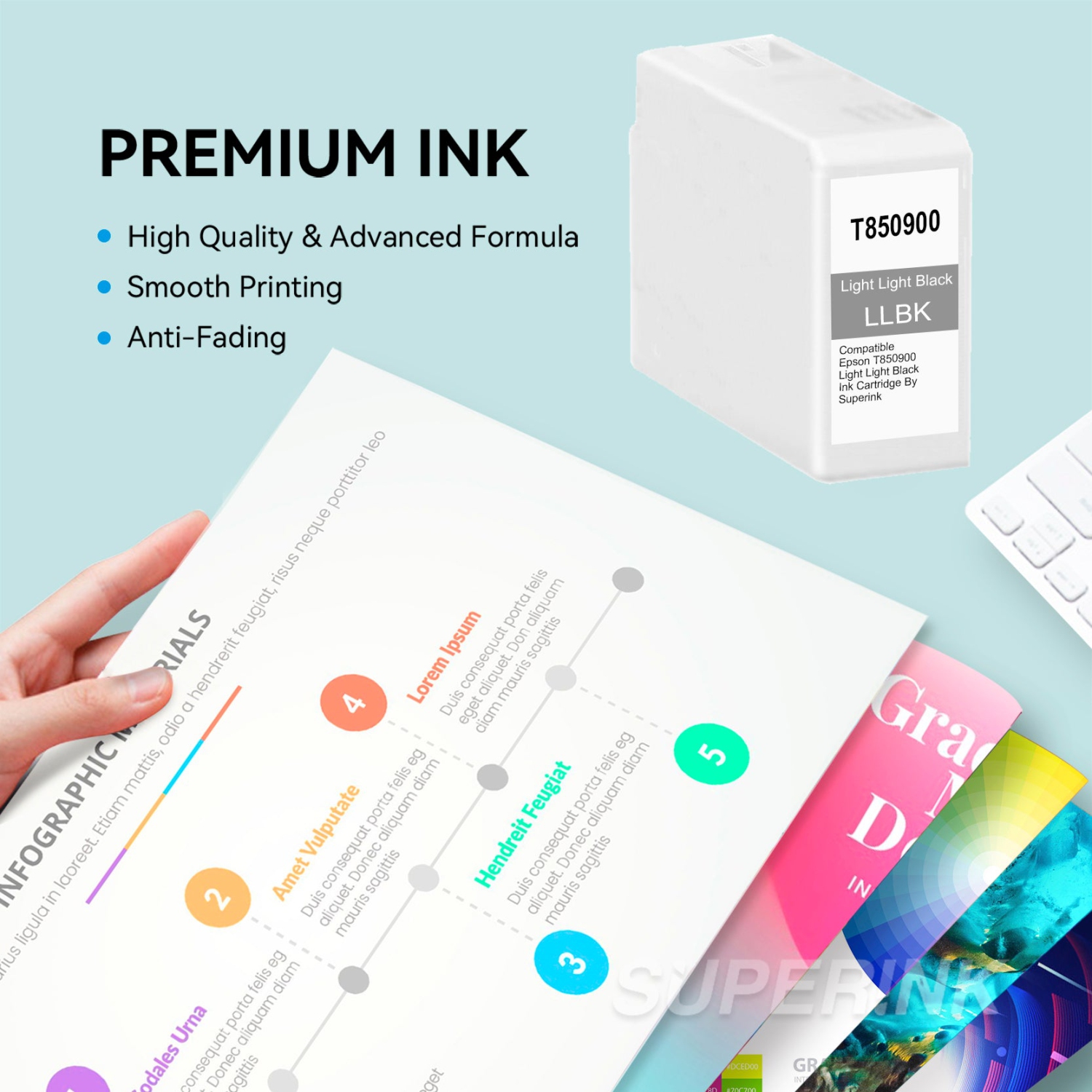 Compatible Epson T850900 Light Light Black Ink Cartridge By Superink