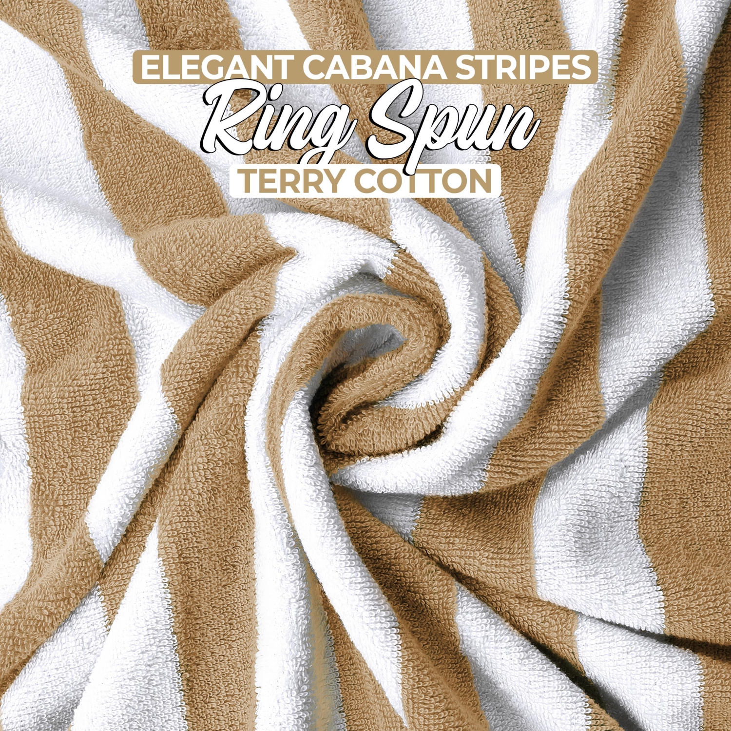 Canadian Linen – Ensemble de serviettes de plage à rayures Cabana Stripe, 4 30 x 60&nbsp;po, coton doux et doux, séchage rapide, grande serviette de