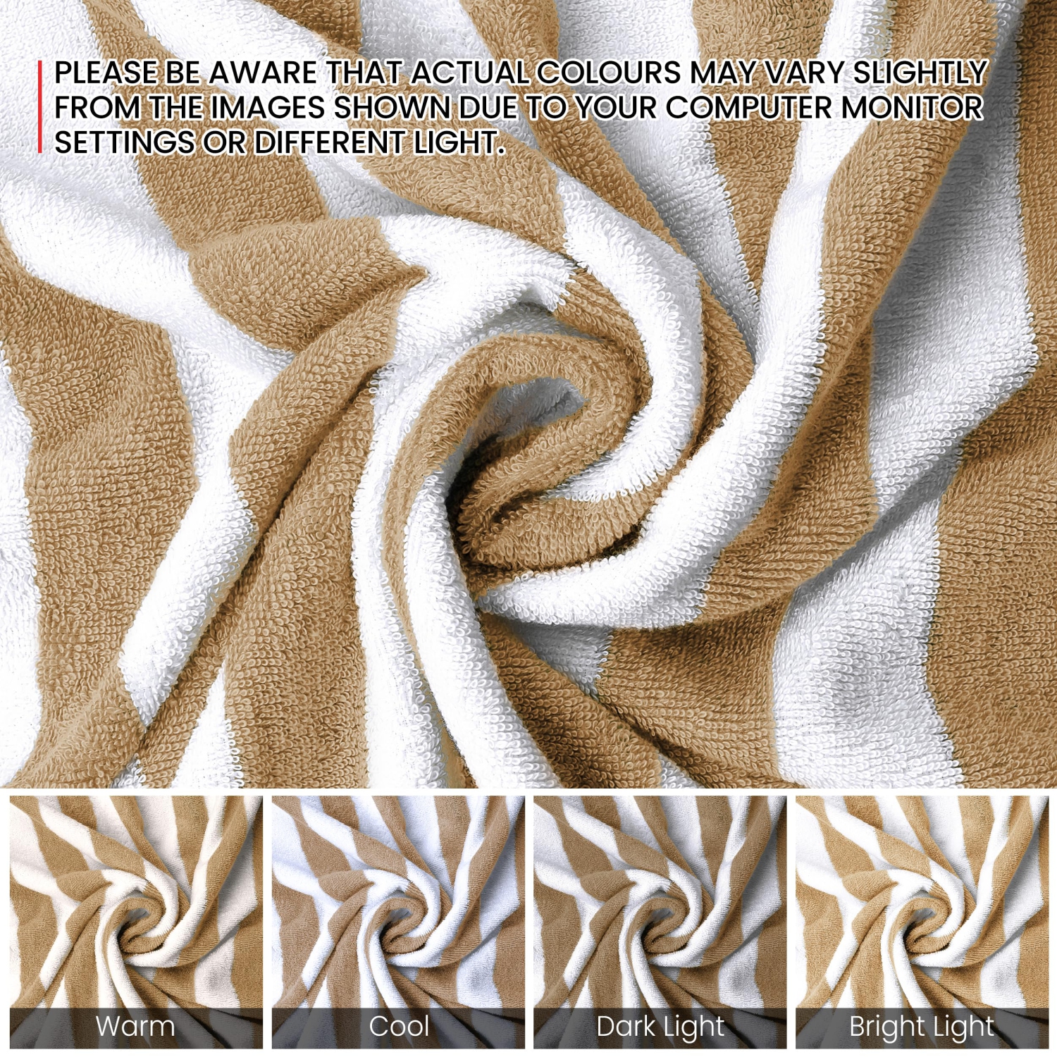 Canadian Linen – Ensemble de serviettes de plage à rayures Cabana Stripe, 4 30 x 60&nbsp;po, coton doux et doux, séchage rapide, grande serviette de