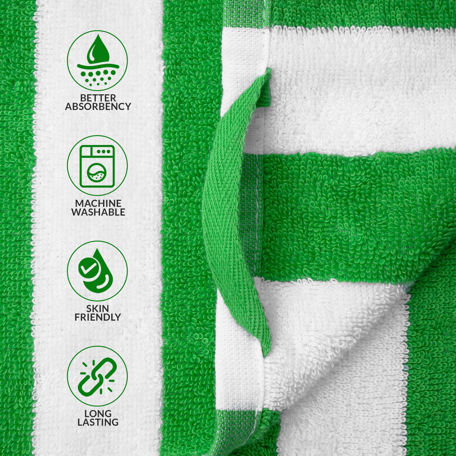 Canadian Linen – Ensemble de serviettes de plage à rayures Cabana, 4 serviettes de plage, 30 x 60&nbsp;po, coton doux, séchage rapide et léger,