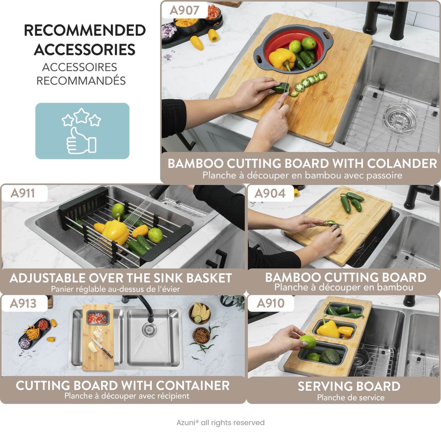 AZUNI Maxi Dual Mount 32" Double-Bowl Stainless Steel Kitchen Sink C233