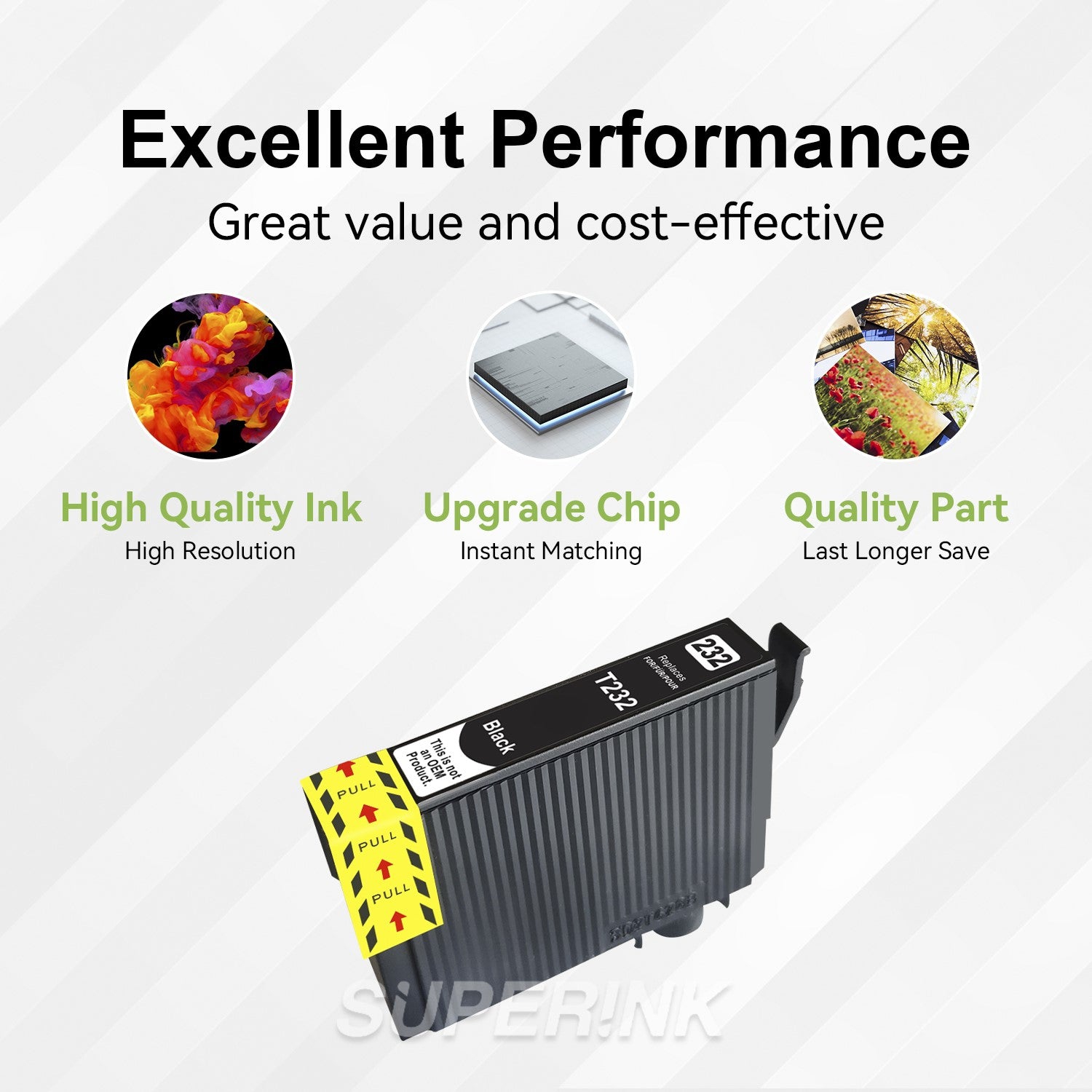 Compatible Epson T232 T232120-S Black High Yield Ink Cartridge by Superink