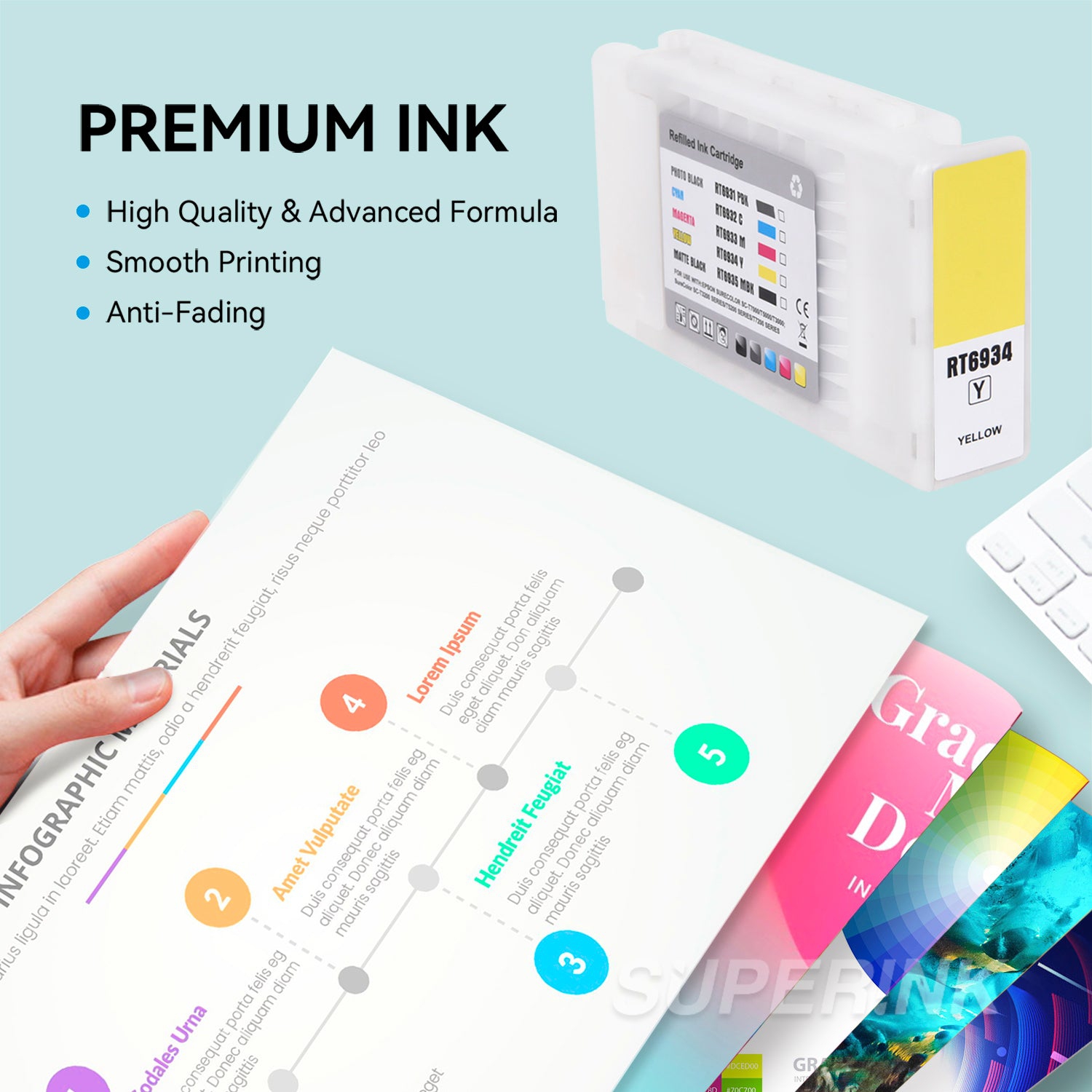 Compatible Epson T693400 700 ml Yellow Ink Cartridge By Superink