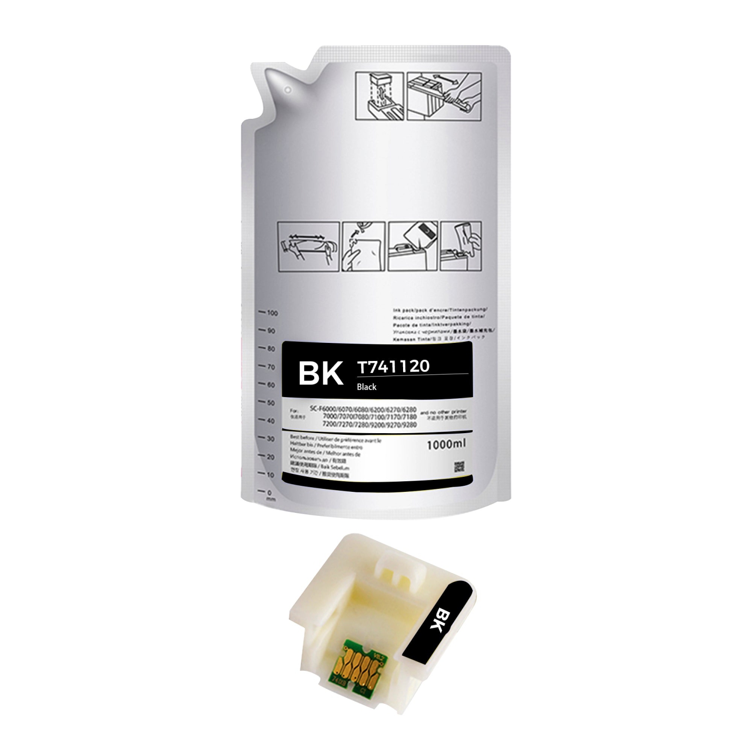 Compatible Epson T741120 DS Ink Pack, 1 Liter - Black By Superink