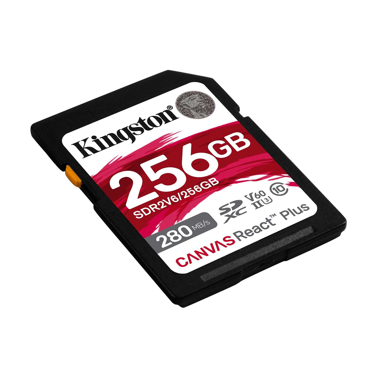 Kingston – Carte mémoire SD Canvas React Plus V60, SDXC UHS-II 280R/100&nbsp;W U3/60/4K, capacité 256&nbsp;Go