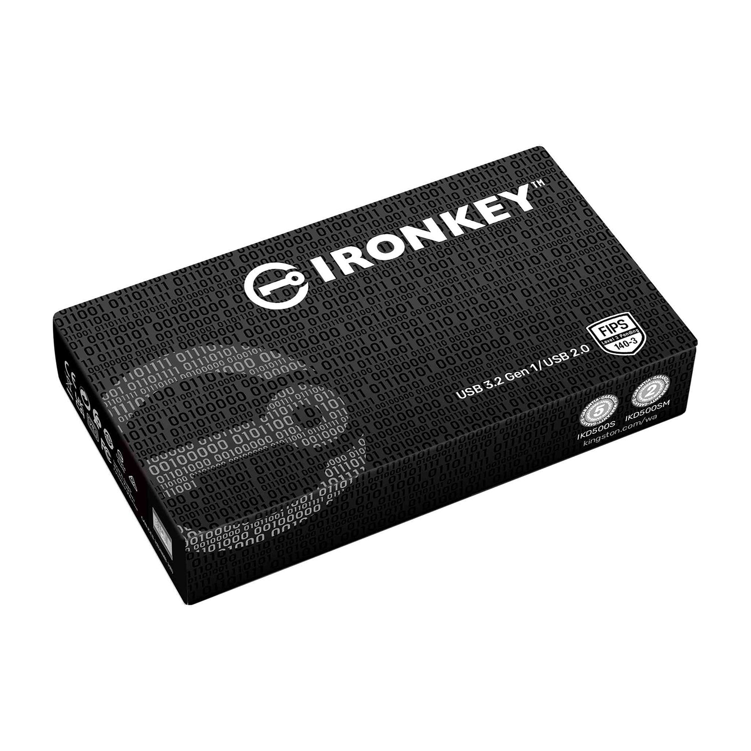 Kingston - IronKey D500S Encryption USB Flash Drive, FIPS 140-3 Level 3 Certified, 256GB Capacity