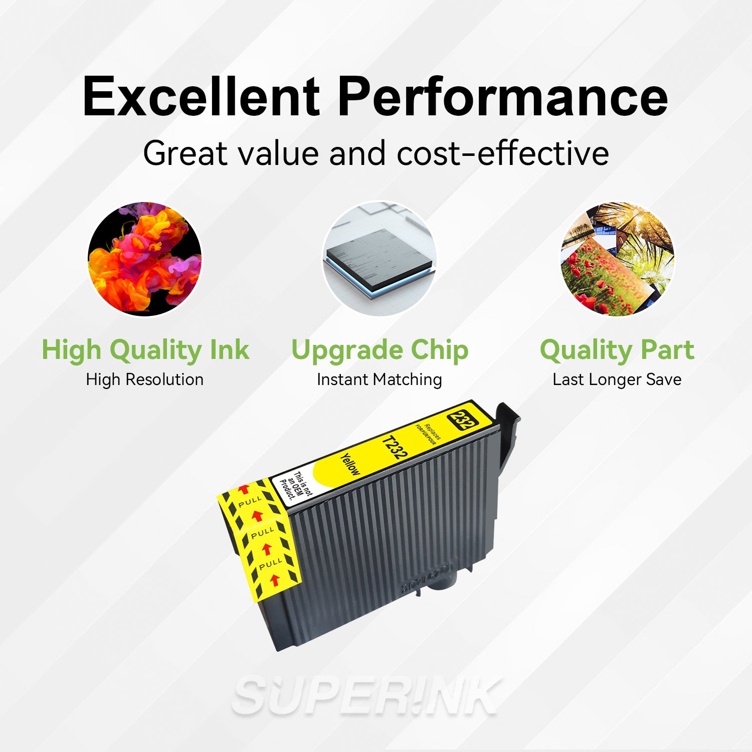 Compatible Epson T232 T232420-S Yellow Ink Cartridge by Superink