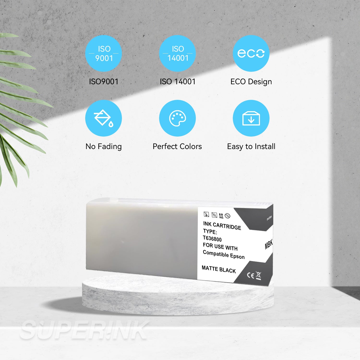 Compatible Epson T636800 700ml Matte Black Ink By Superink