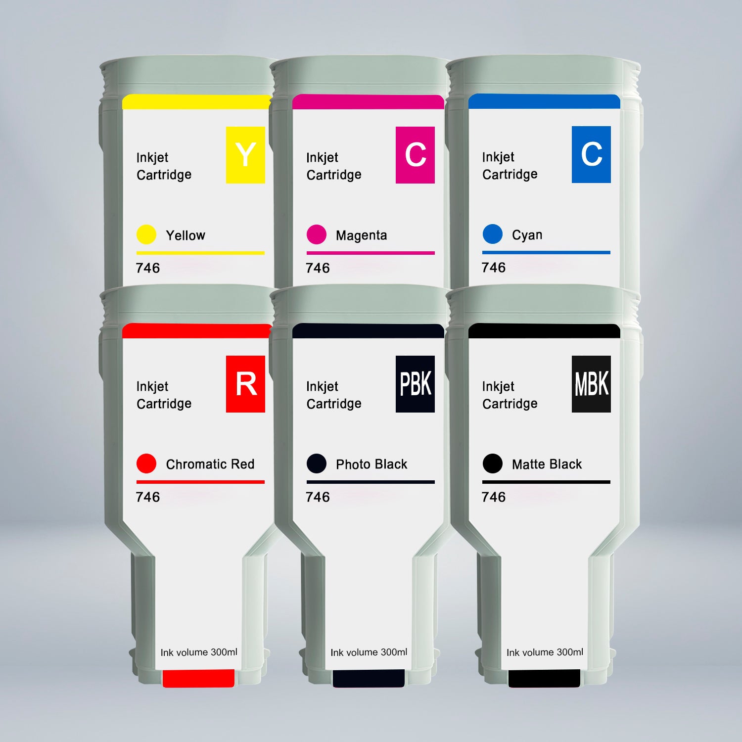 Compatible HP 746 300ML Ink Combo MBK/PBK/CR/C/M/Y By Superink