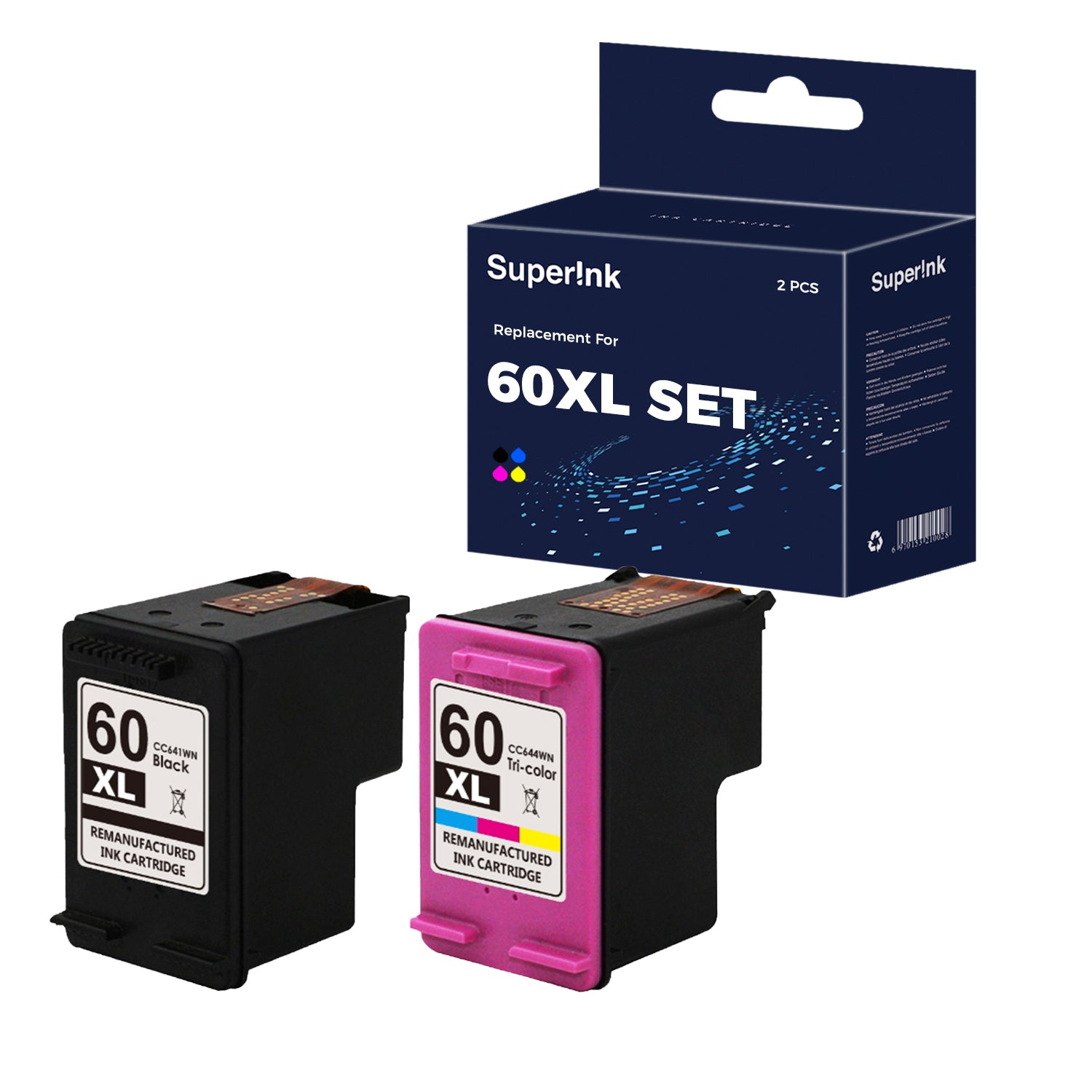 Compatible HP 60XL Inkjet Cartridge Combo High Yield By Superink