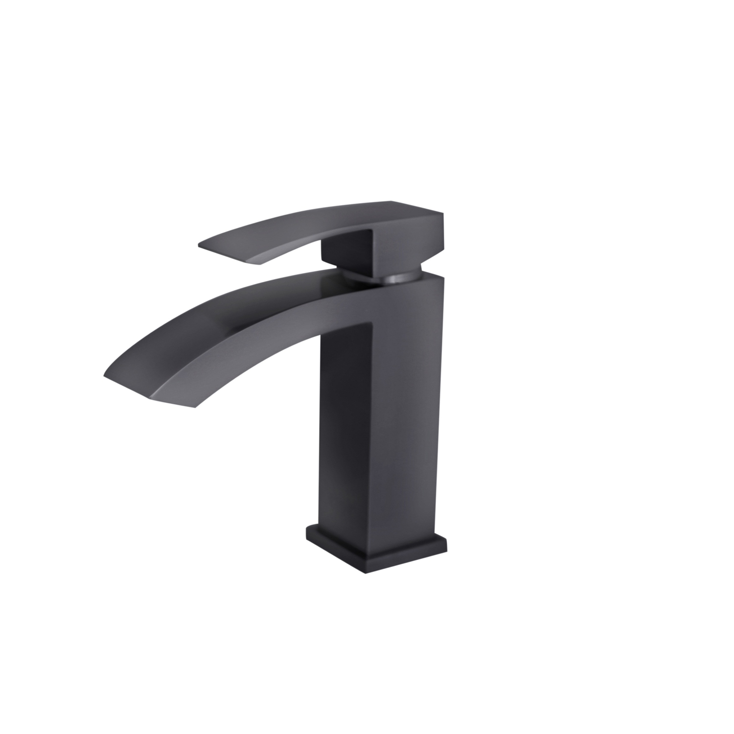 STYLISH Single Handle Bathroom Faucet for Single Hole Brass Basin Mixer Tap, Matte Black B-109N