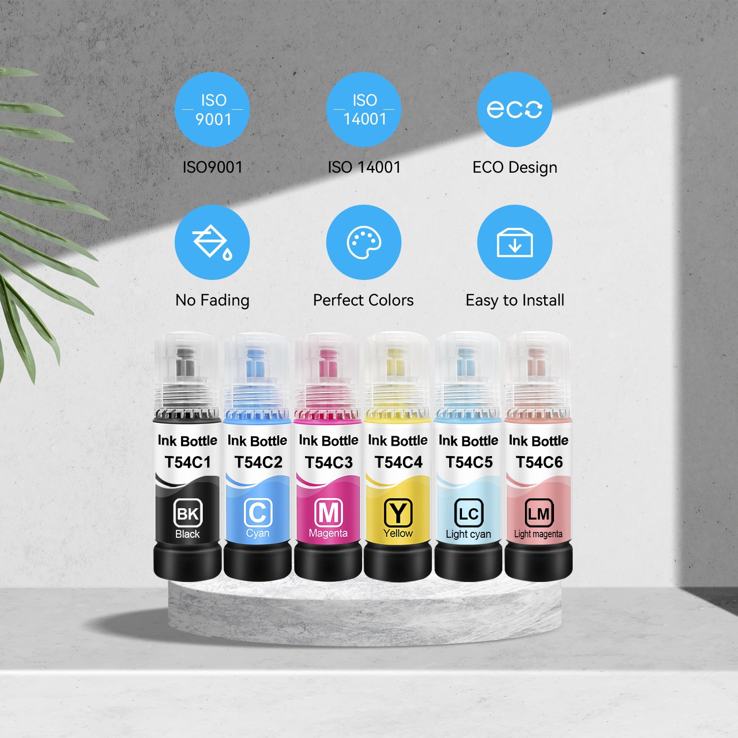 Compatible avec l'ensemble de 6 bouteilles d'encre T54C d'Epson par Superink