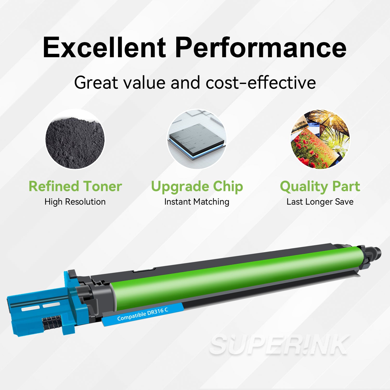 Compatible Konica Minolta AAV70TD DR-316C Cyan Drum Unit By Superink