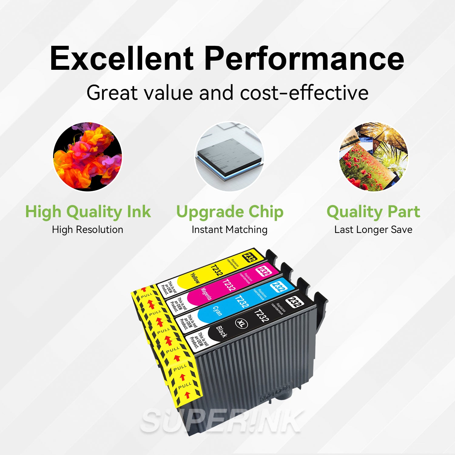 Compatible avec la cartouche d'encre combinée T232XL T232 d'Epson de Superink