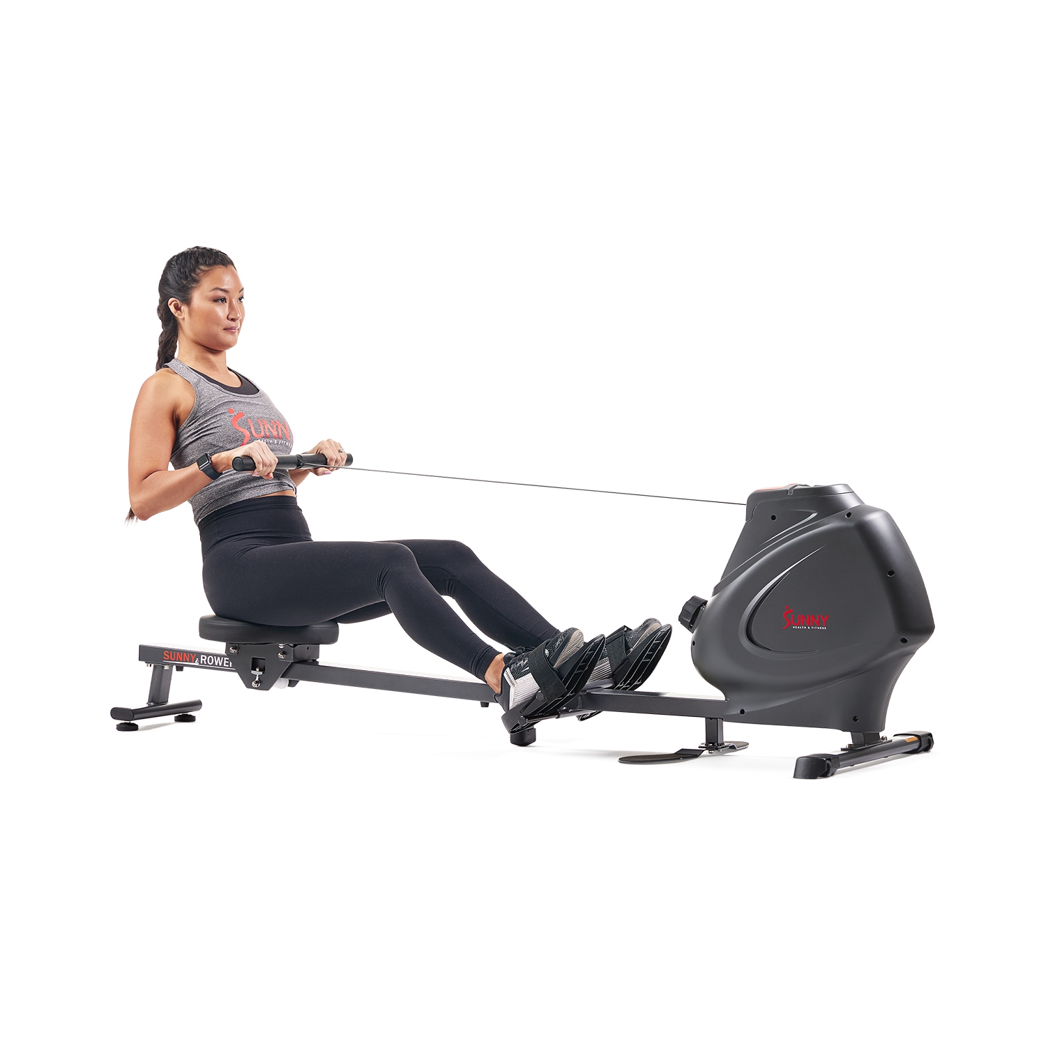 Rameur intelligent magnétique Premium de Sunny Health & Fitness avec connectivité Bluetooth améliorée par application SunnyFitMD exclusive -