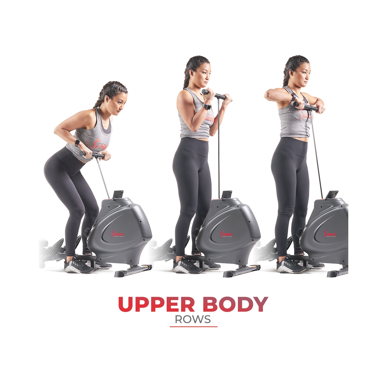 Rameur intelligent magnétique Premium de Sunny Health & Fitness avec connectivité Bluetooth améliorée par application SunnyFitMD exclusive -