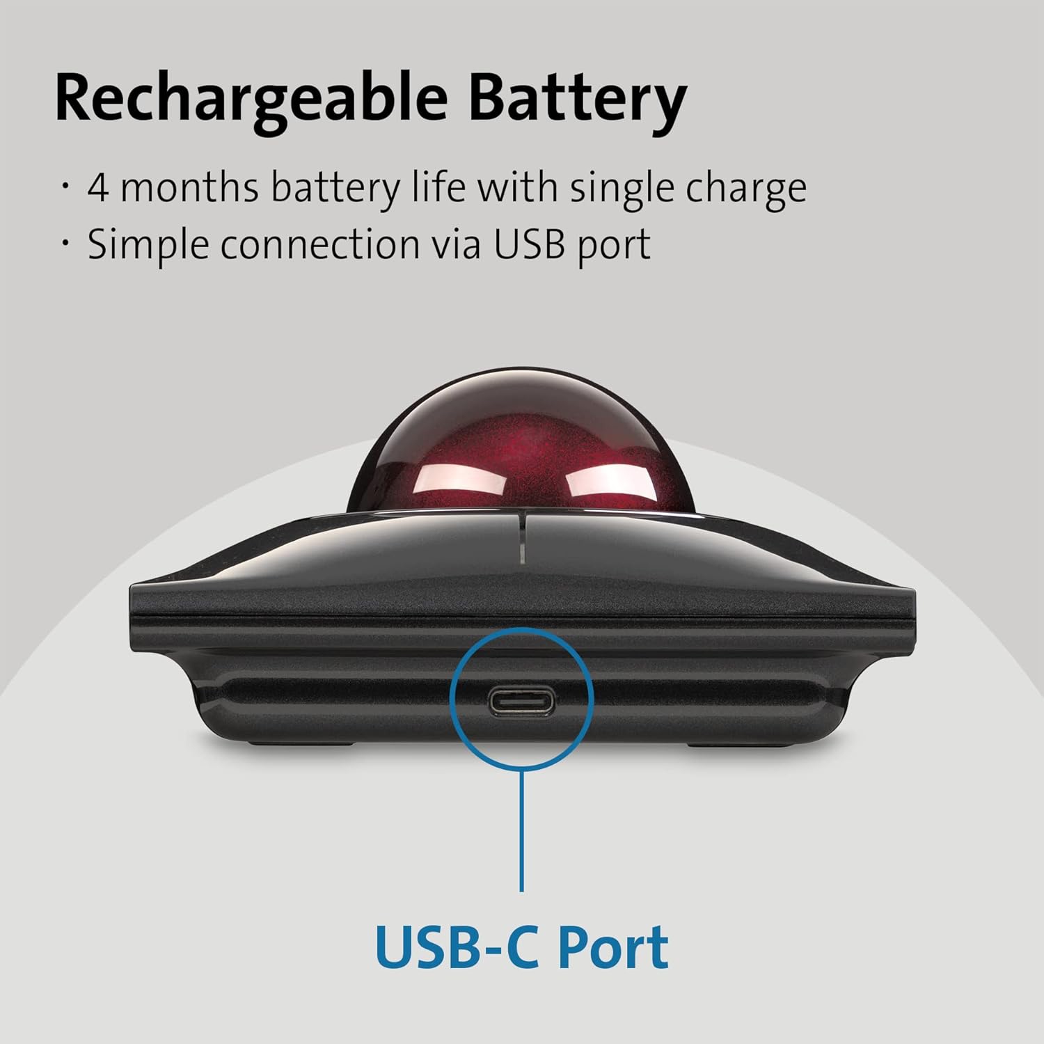 Boule de commande sans fil SlimBlade™ Pro Kensington, batterie rechargeable, options de connexion 2,4&nbsp;GHz Bluetooth - BO