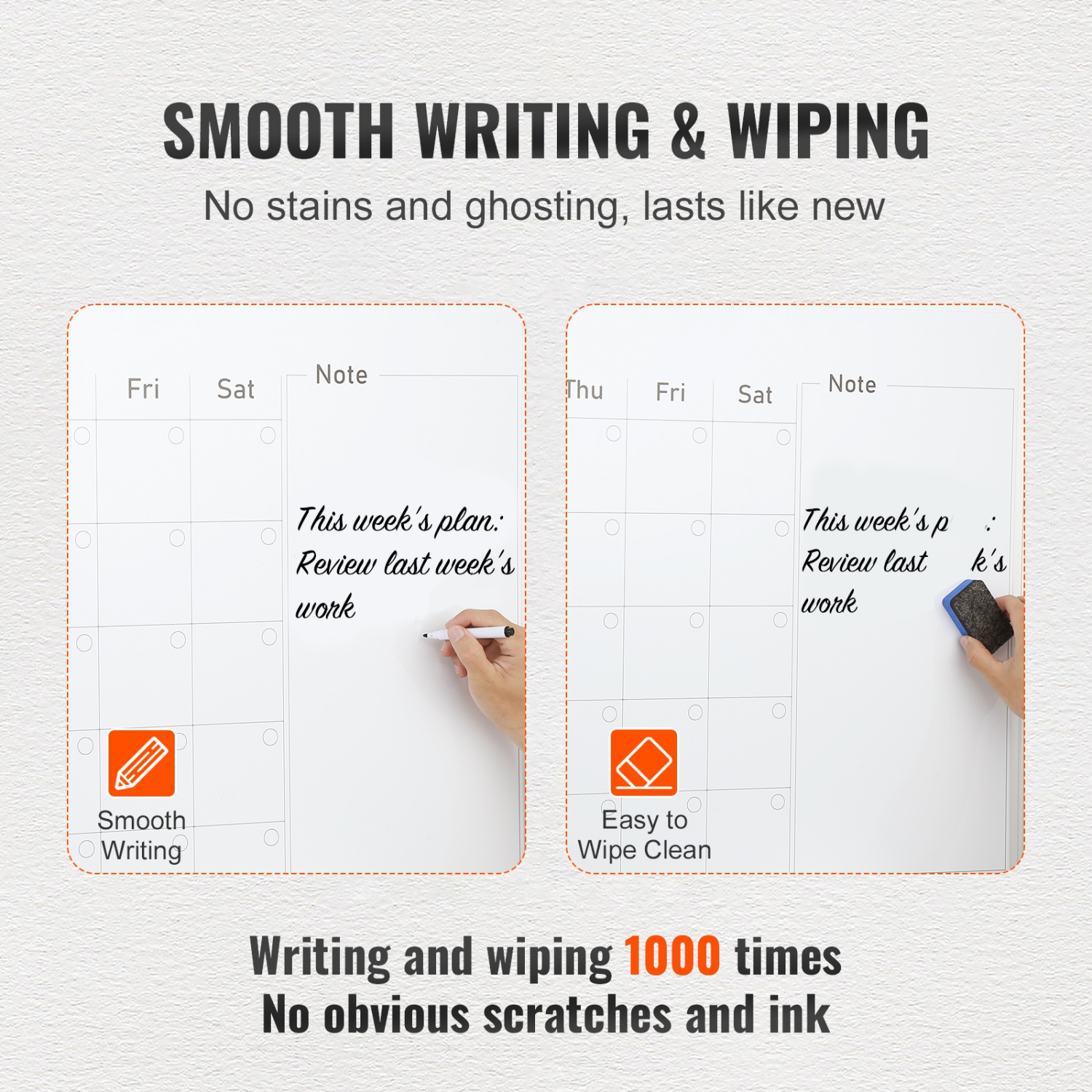 VEVOR 36 x 24 Inches Calendar Whiteboard, Magnetic Dry Erase Calendar Board, Monthly Planner Whiteboard for Wall,