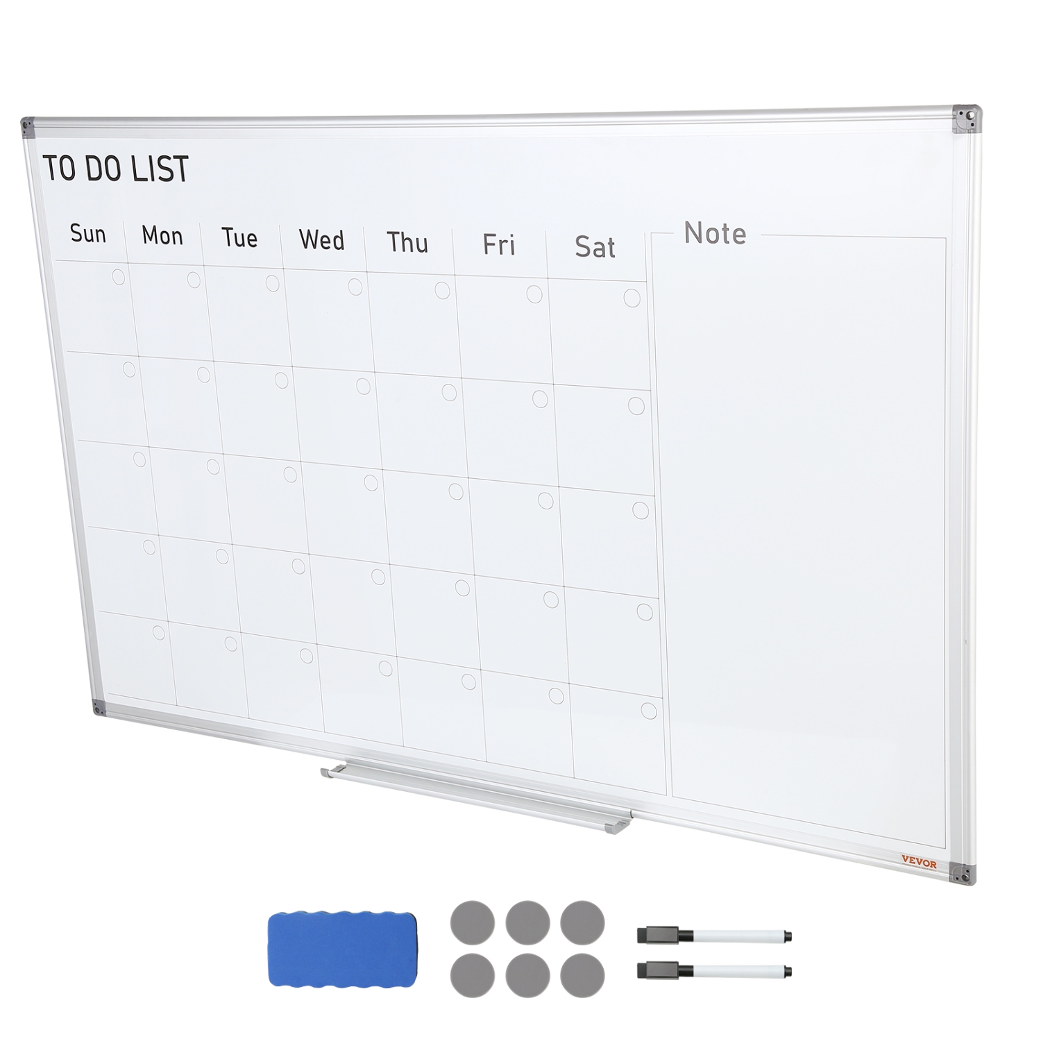 VEVOR 36 x 24 Inches Calendar Whiteboard, Magnetic Dry Erase Calendar Board, Monthly Planner Whiteboard for Wall,